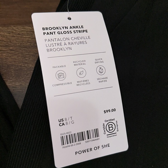 NWT Athleta Brooklyn Mid Rise Ankle Pants in Size 8 Tall - Picture 4 of 6